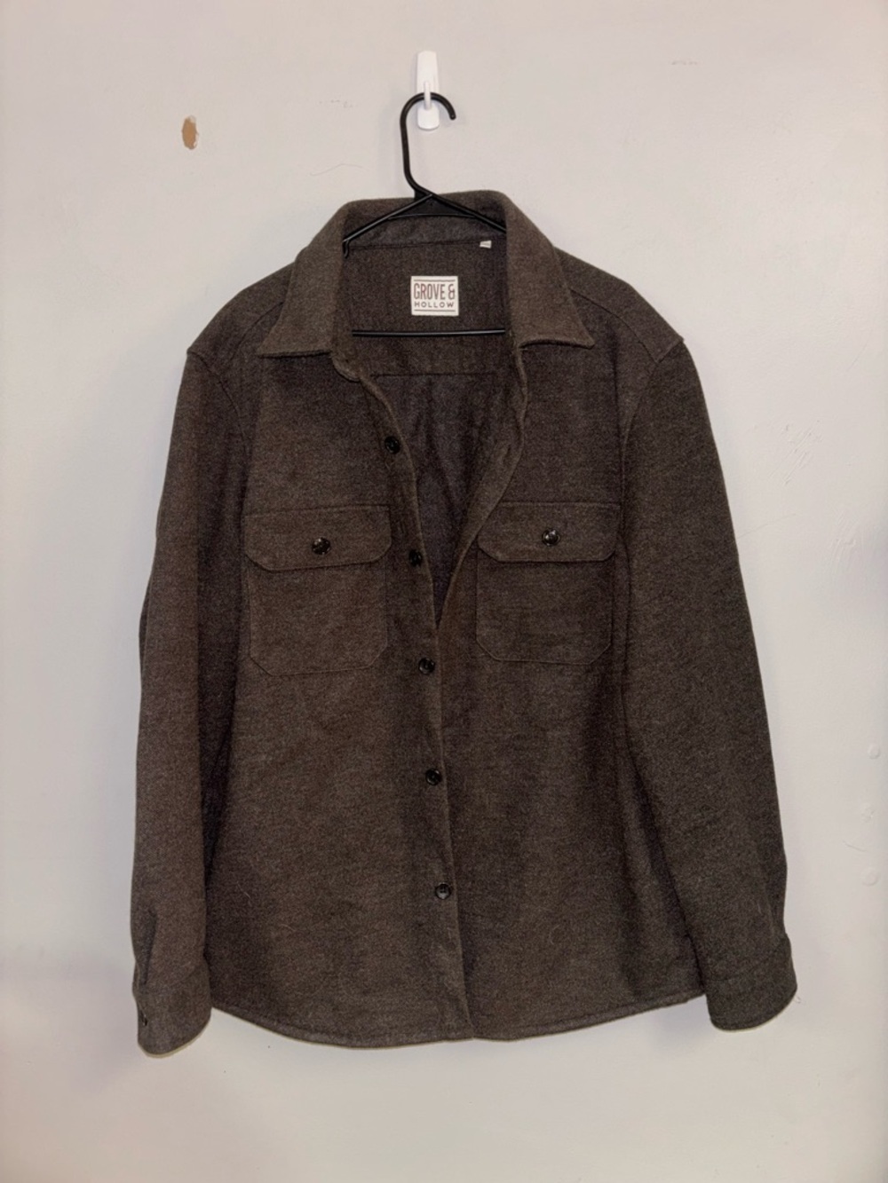 Men's Brown Blend Shirt Jacket